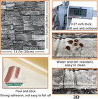 10PCS 3D Wall Panels Peel and Stick 3D Brick Wallpaper Peel and Stick Faux - Image 5
