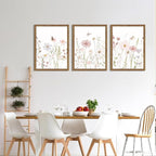 Framed Wildflower Wall Art Set of 3, Vintage Flower Botanical Paintings - Image 6