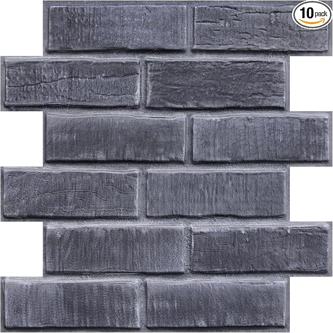 COMSTICKC 3D Faux Brick Wall Panels Peel and Stick Tiles, Small Size Thin PVC by COMSTICKCDECOR