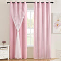 XiDi Light Pink Girls Curtains for Bedroom, Girls Room Blackout Curtains for 63 by Addsomecolortolife