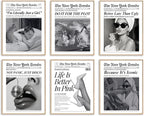 uniro Trendy Newspaper Wall Art Prints, Vintage Black & White Newspaper Wall by uniro