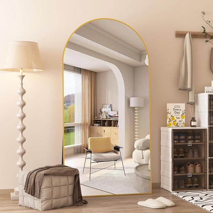 Arched Full Length Mirror Standing Mirror - Image 5