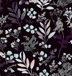Laatse Vintage Purple Wallpaper Peel and Stick Dark Pink Floral Wallpaper by Laatse