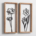 3D Black and White Wall Art Lightweight, Wooden Ready-to-Hang Framed Floral by TideandTales