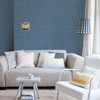 Blue Peel and Stick Wallpaper 393.7inch Textured Linen Contact Paper - Image 5