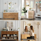 Syndra White Wood Frame Bathroom Mirror, Waterproof Slim Deep Frame, - Image 5