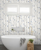 Timeet 16.1" x 197" Leaf Wallpaper Peel and Stick White and Purple Wallpaper - Image 5