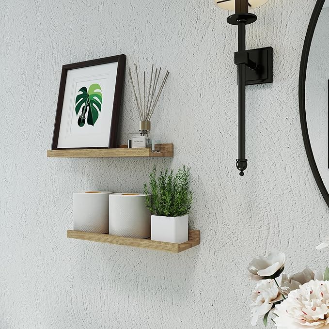 Floating Shelves for Wall Decor, Wall Mounted Wood Storage Shelf for Bedroom - Image 4