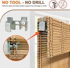 No Tool No Drill Bamboo Blinds for Interior Windows, Bamboo Shades for Indoor - Image 5