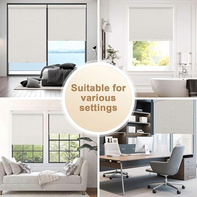 SUNOFF No Drill Tools Cordless Blackout Roller Shades Blinds - Image 4