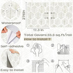 Modern Peel and Stick Wallpaper 17.3''×276'' Self Adhesive Wallpaper Boho - Image 3