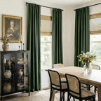 100% Blackout Shield Green Linen Blackout Curtains - Image 6