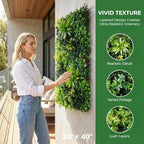 40" x 20" 3D Artificial Grass Wall Panel, UV Resistant Greenery Backdrop - Image 2