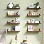 Fixwal Floating Shelves, Width 4.7in Rustic Wood Wall Shelves Set of 8 - Image 7