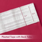 MIULEE Hot Pink Back Tab Blackout Curtains 120 Inch Long 2 Panels Set - Image 4