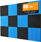 Sound Proof Foam Panels for Wall 48 Pack Acoustic Panels Sound Absorbing 1" X by Saiqiang
