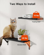 AMADA HOMEFURNISHING Wall Shelves Set of 6, Wood Floating Shelves - Image 4