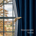 NICETOWN Rod Pocket Embroidered Trim Velvet Curtains, 2 Panels, Velvet Curtains - Image 6