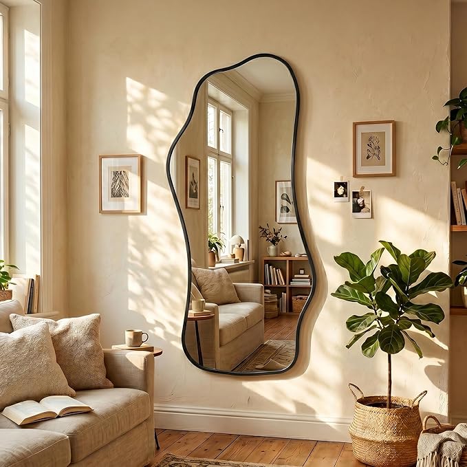 Bathroom Mirrors for Over Sink-Horizontal or Vertical Hanging 47.2"x21.6" Black - Image 2