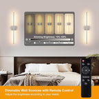 Morauroral Battery Operated Wall Sconces Set of 2, Dimmable Battery Wall Sconce - Image 2