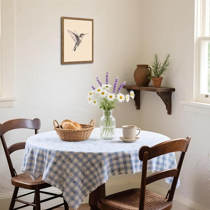 Vintage Framed Wall Art, Birds Canvas Prints, Hummingbird Sketch Painting - Image 4
