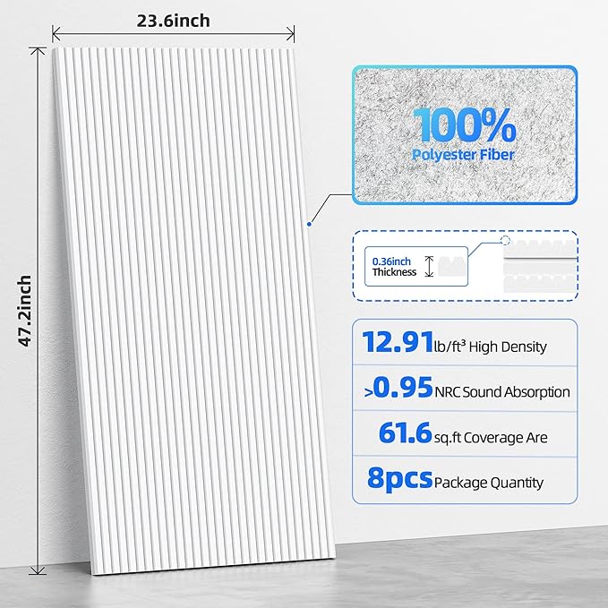 8 Pack Large Acoustic Panels Sound Absorbing - Image 6