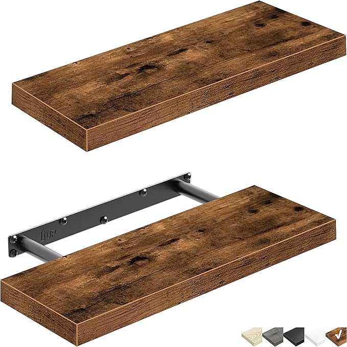 QEEIG Floating Shelves for Wall Bathroom Shelf Bedroom Kitchen Living Room by QEEIG