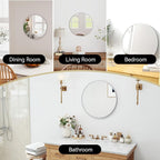 SCWF-GZ 20" Round Mirror Circle Wall Mounted Hanging or Against Wall Metal - Image 2