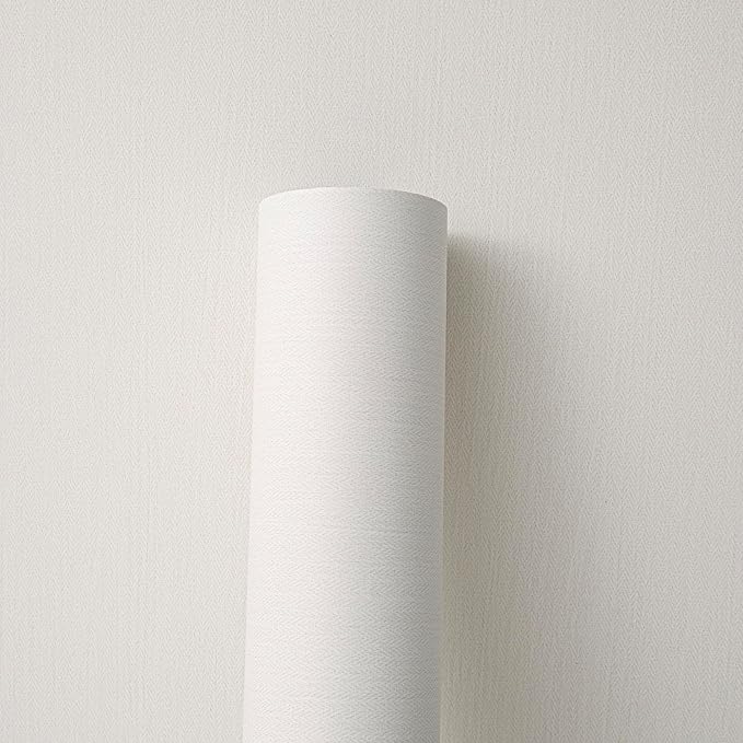 Haimin Fabric Wallpaper Textured Contact Paper White Peel and Stick Faux Linen - Image 5