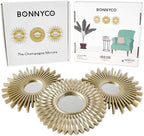 BONNYCO Gold Mirrors for Wall Pack of 3, Round Wall Mirrors Bedroom Room and - Image 2