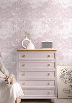 Heroad Peel and Stick Wallpaper Pink and White Vintage Forest Animals Floral - Image 4