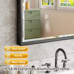 16''x 60'' Tall Black Bathroom Mirror, Beveled Bathroom Vanity Mirror - Image 6