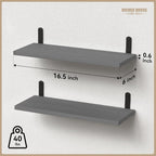 RICHER HOUSE Rustic Wood Bathroom Shelves Set of 2, Farmhouse Style Floating - Image 3
