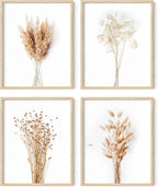 HAUS AND HUES Brown Plant Set of 4-16x20 Framed Beige by HausandHuesArtPrints