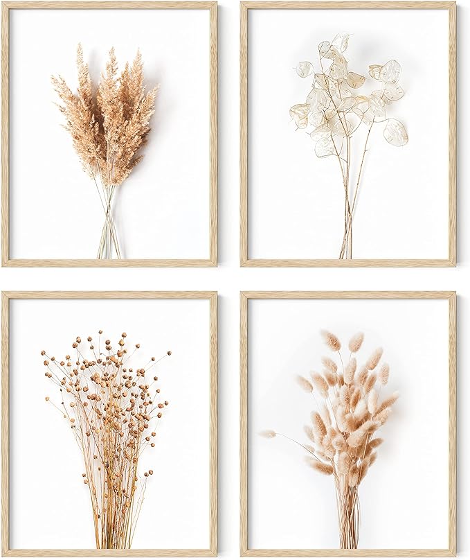 HAUS AND HUES Brown Plant Set of 4-16x20 Framed Beige by HausandHuesArtPrints