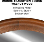 CULER Round Wall Mirrors 24 Inch, Wood Rustic Decorative Transitional Mirror - Image 5