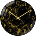 VIKMARI Black Modern Marble Texture Clock Gold Hands Rustic Kitchen Decor 12 by VIKMARIWallClock