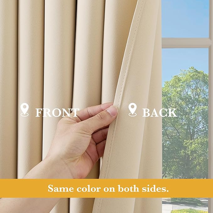 RYB HOME Blackout Thermal Insulated Curtains, Portable Curtain - Image 5