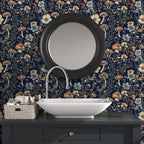 Froluya Mushroom Peel and Stick Wallpaper Dark Floral Contact Paper 16.9" x - Image 2
