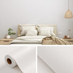 Grasscloth Peel and Stick Wallpaper 20.8"x394" Light Gray Thick Fabric Textured - Image 8
