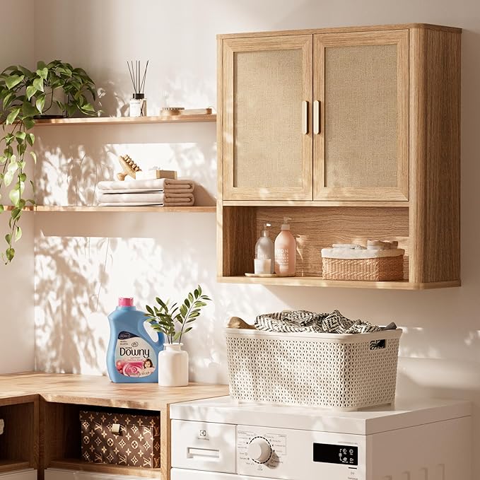 INNOD Rattan Bathroom Wall Cabinet - Image 7