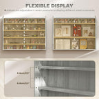 HOMCOM 5-Tier Display Cabinet, Glass Door Cabinet - Image 4