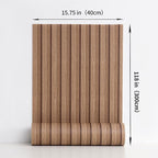 Haimin Wood Grain Slat Wall Panels Peel and Stick Faux Wood Thick Wallpaper - Image 3