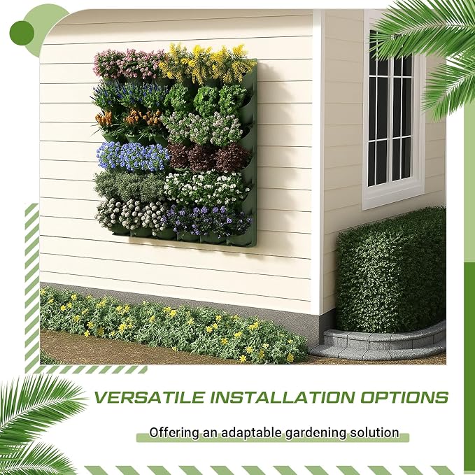 Briwooody 1 Set 2 Pocket Vertical Stackable Wall Planters Kit Outdoor Self - Image 8