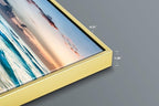 Wieco Art Framed Canvas Wall Art 3 Panel Blue Beach - Image 2