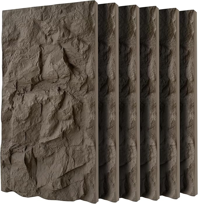 3D Faux Stone Wall Panels, Lightweight & Waterproof Accent Marble Rock Skin by Gahowlen