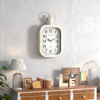 Menterry Small Retro Rectangle Wall Clock, Battery Operated Silent Decor Wall - Image 5