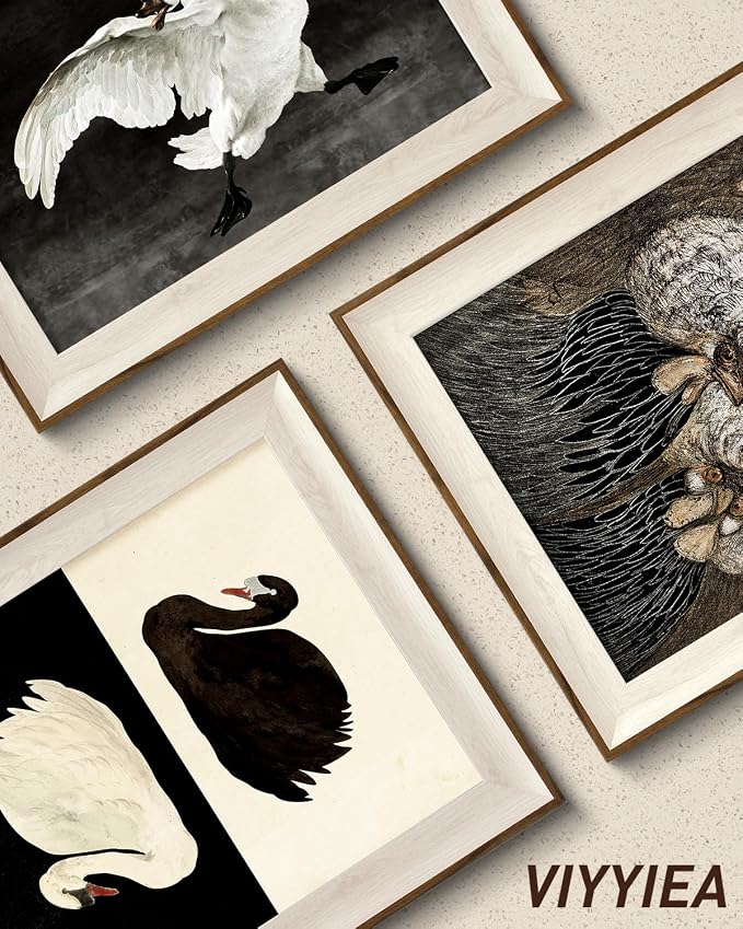 VIYYIEA Framed Wall Art for Living Room, Swan Canvas Prints, Vintage Home Decor - Image 5