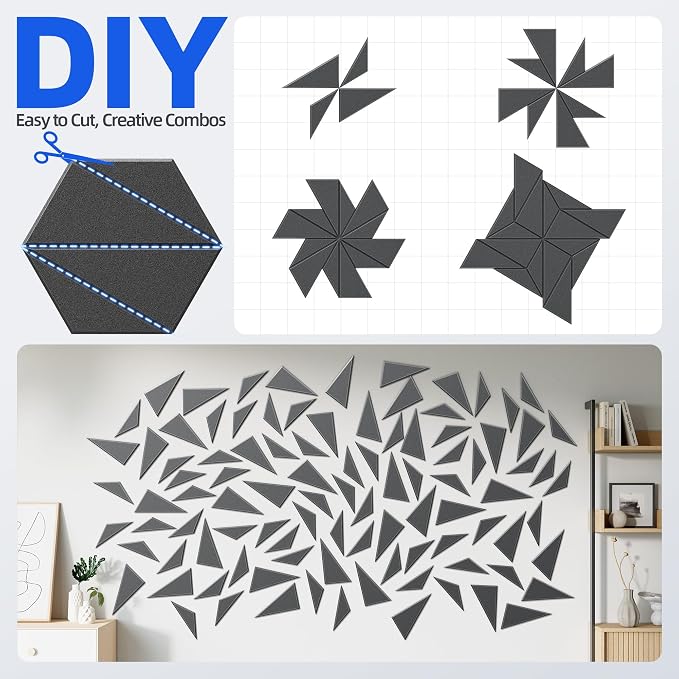 12 Pack Acoustic Panels with Self-Adhesive 12"X10"X0.4" Sound Proof Foam Panels - Image 4