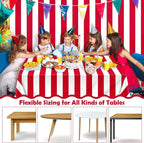 Kochorie 100 Ft x 54 Inch Red & White Striped Tablecloth Roll - Image 5
